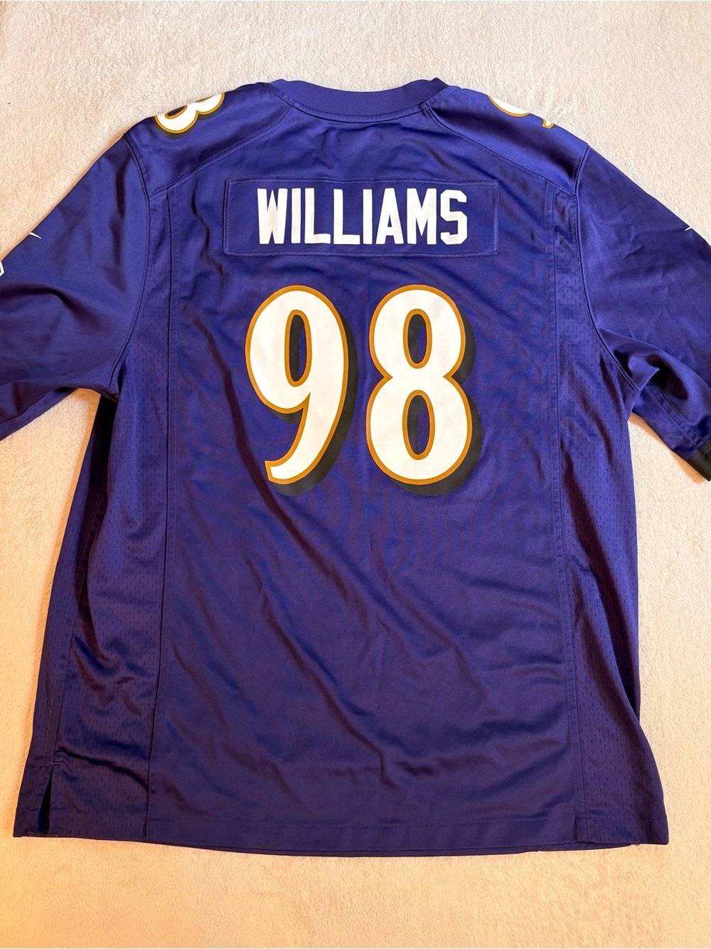 NFL Baltimore Ravens #98 Brandon Williams Purple and White Jersey Sz XL